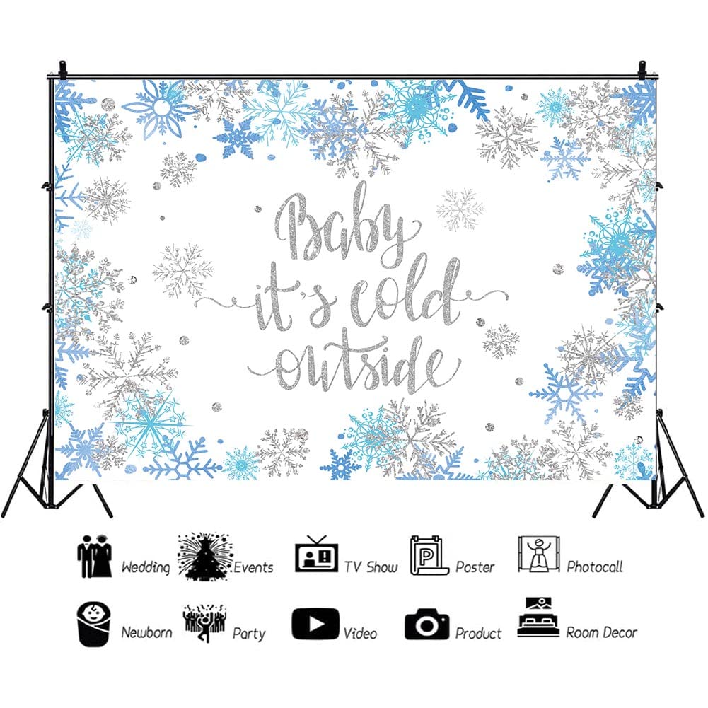 Baby It's Cold Outside Backdrop 7x5ft Snowy Forest Baby - View #5