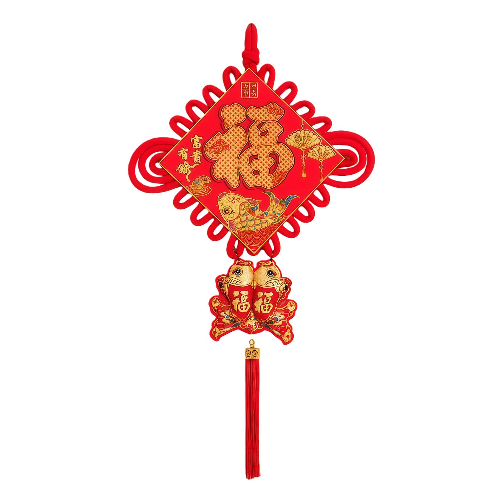 Buxuaaaa Chinese Knot Wall Ornament Velvety Fabric Chinese Knot Festival Hanging Decoration for Wall Window Entryway Enhancement Velvety Pendant