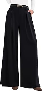 Womens Fall Wide Leg Trousers 2025 High Elastic Waist Loose Pleated Long...
