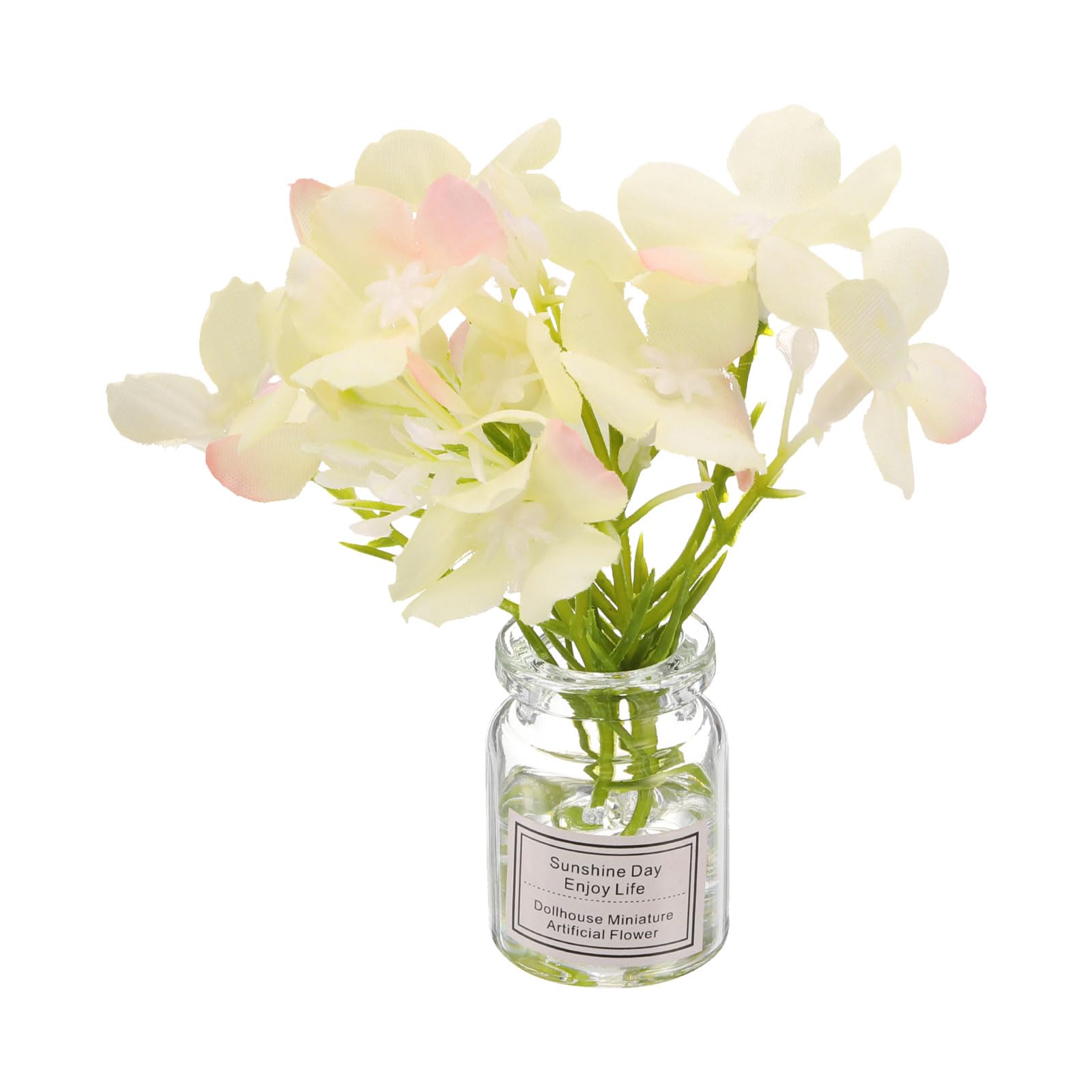 CoCud Mini Flowers Dollhouse in Vase, Silk Plastic Miniature Dollhouse Accessories with Tiny Flower Yellow - (Applications: for 1:12 1:8 or 1:6 Scale Fairy Micro House)