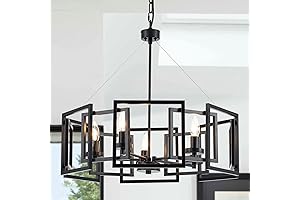 Industrial 5-Light Big Chandelier in Matt Black