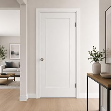 34"x 80"x 1-3/8" 1-Panel Shaker Interior Slab Door, White Primed