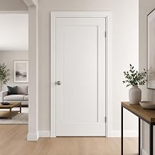 34"x 80"x 1-3/8" 1-Panel Shaker Interior Slab Door, White Primed