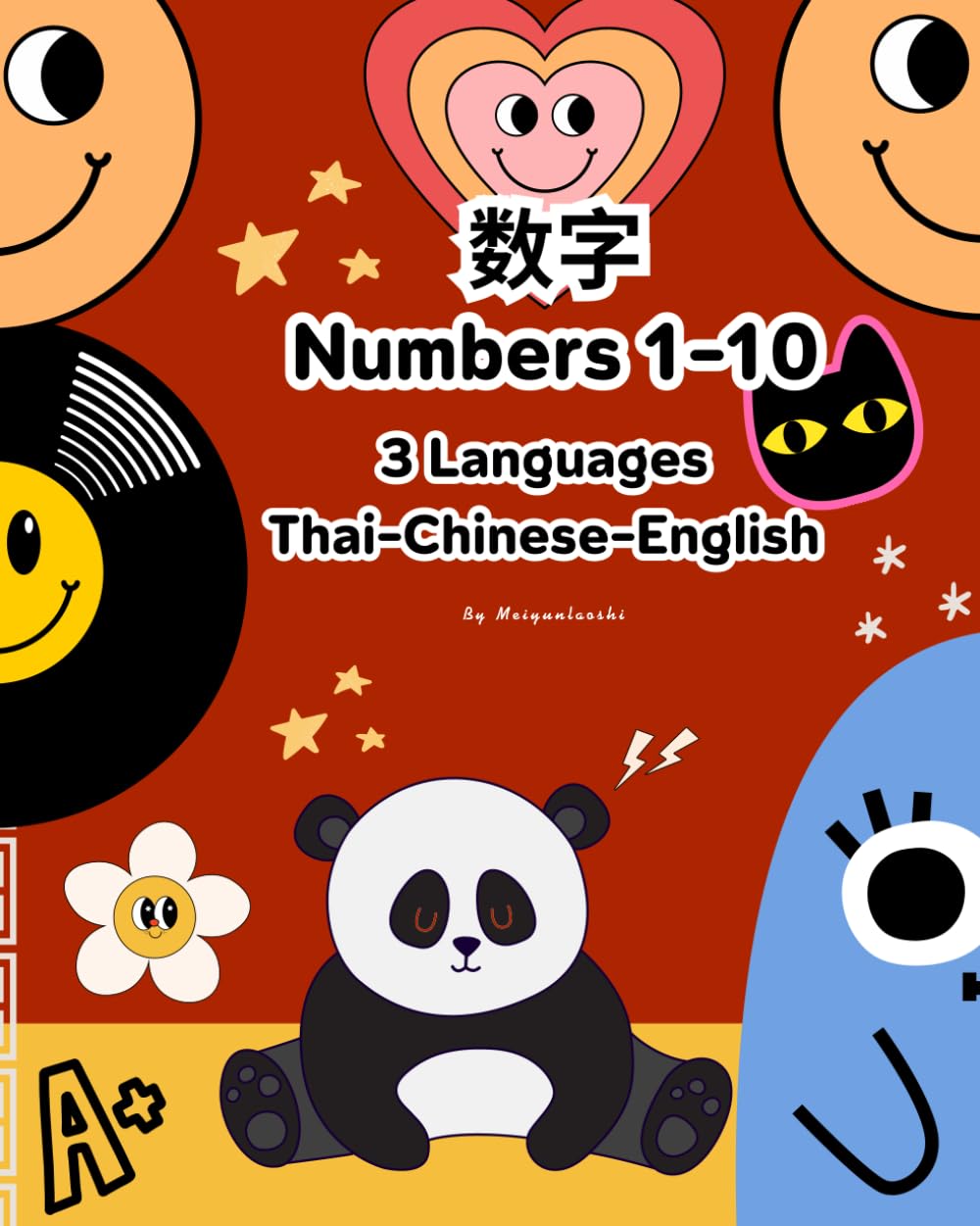 Numbers 1-10 Three languages(Thai, Chinese, English): Tracing Book For Kids ,Preschool,Beginner