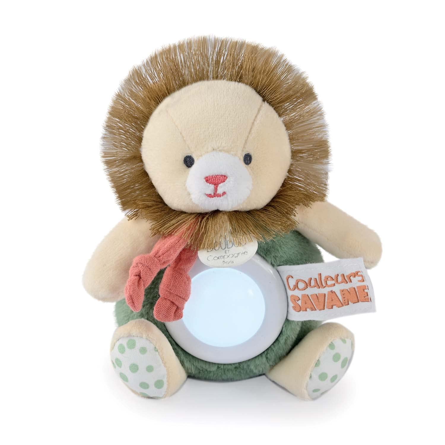 Doudou et Compagnie - Couleurs Savane - Veilleuse Peluche Lion 15 cm - Lumière Apaisante pour Bébé Dès la Naissance - Boîte Cadeau Kraft - Garantie Doudou Perdu - Idée Cadeau Naissance - DC4070 - 2