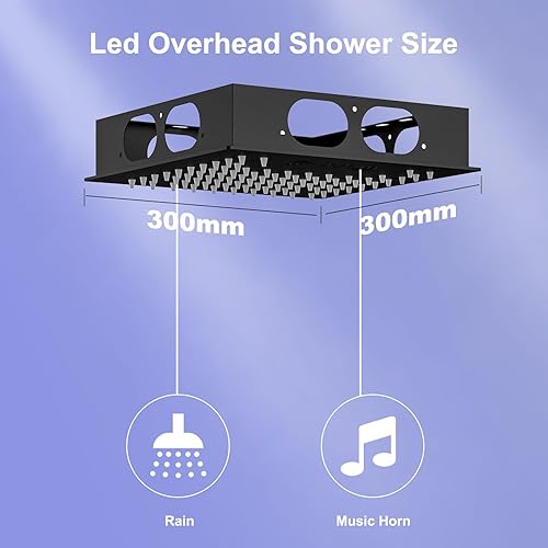 Miniatura 3 de Sistema de ducha termostático, sistema de ducha de cuerpo completo con chorros de mano y cuerpo, sistema de ducha inteligente de montaje en techo