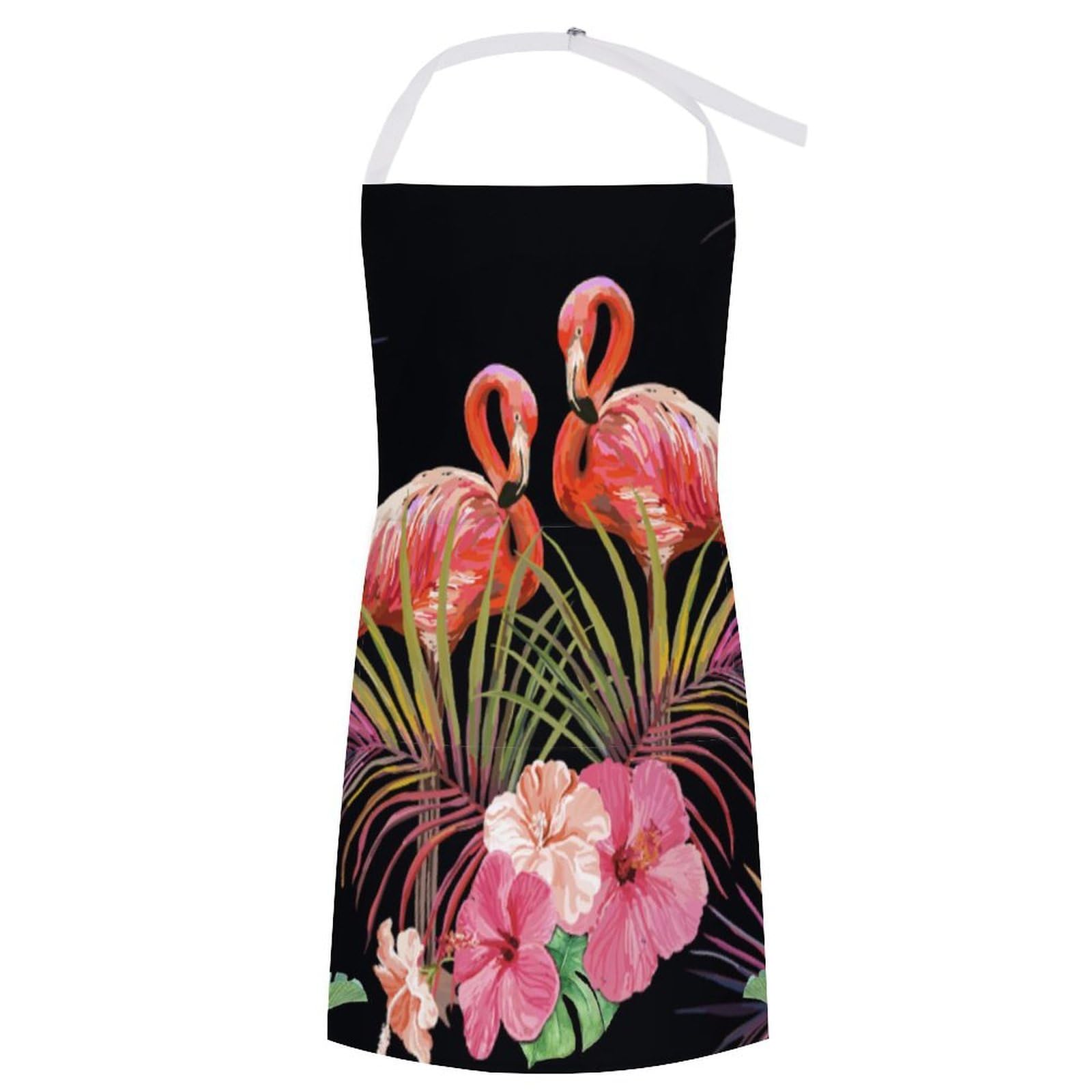 SMAZDFXX Abstract Boho Floral Flamingo Apron for Women Chef Waterproof Adjustable Bib Apron with 2 Pockets
