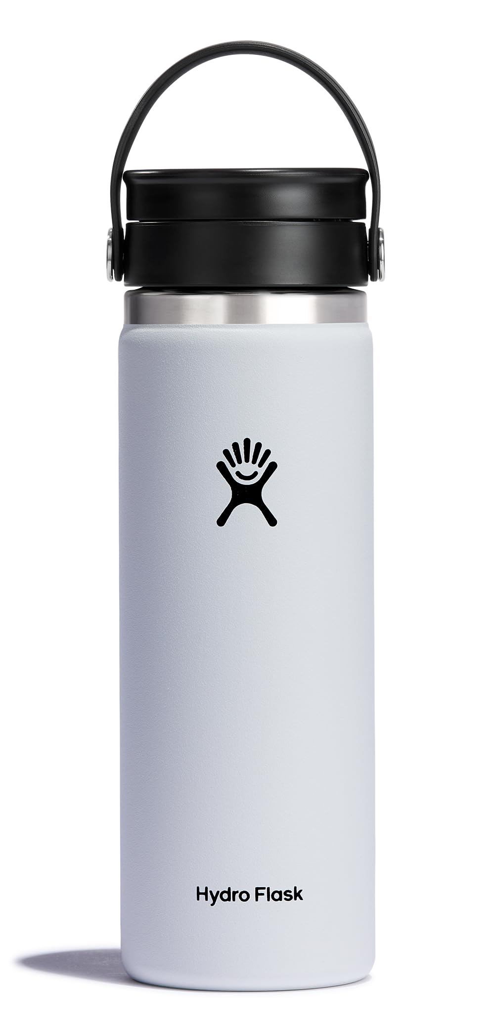Wide Mouth Bottle with Flex Sip Lid - Insulated Water Bottle Travel Cup Coffee Mug White 20 oz