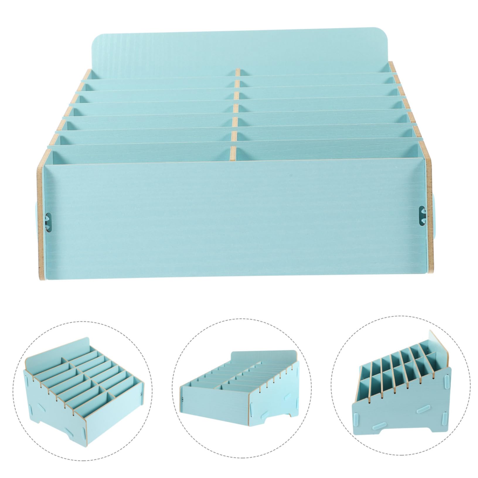 DOITOOL Caja de Almacenamiento de Madera y Múltiples Compartimentos para Gran Capacidad Teléfono Celular para Sala de Estar Oficina