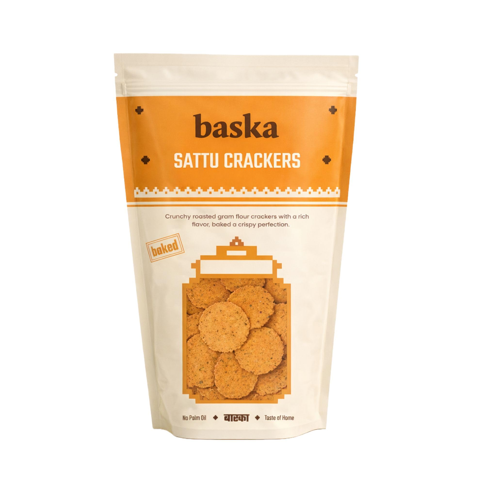 Baska Food Baked Sattu Crackers 150g | Crunchy Crackers Roasted Gram Flour | Rich Flavour Snack | Tastes Great Solo or with Dips & Cheeses-image-5