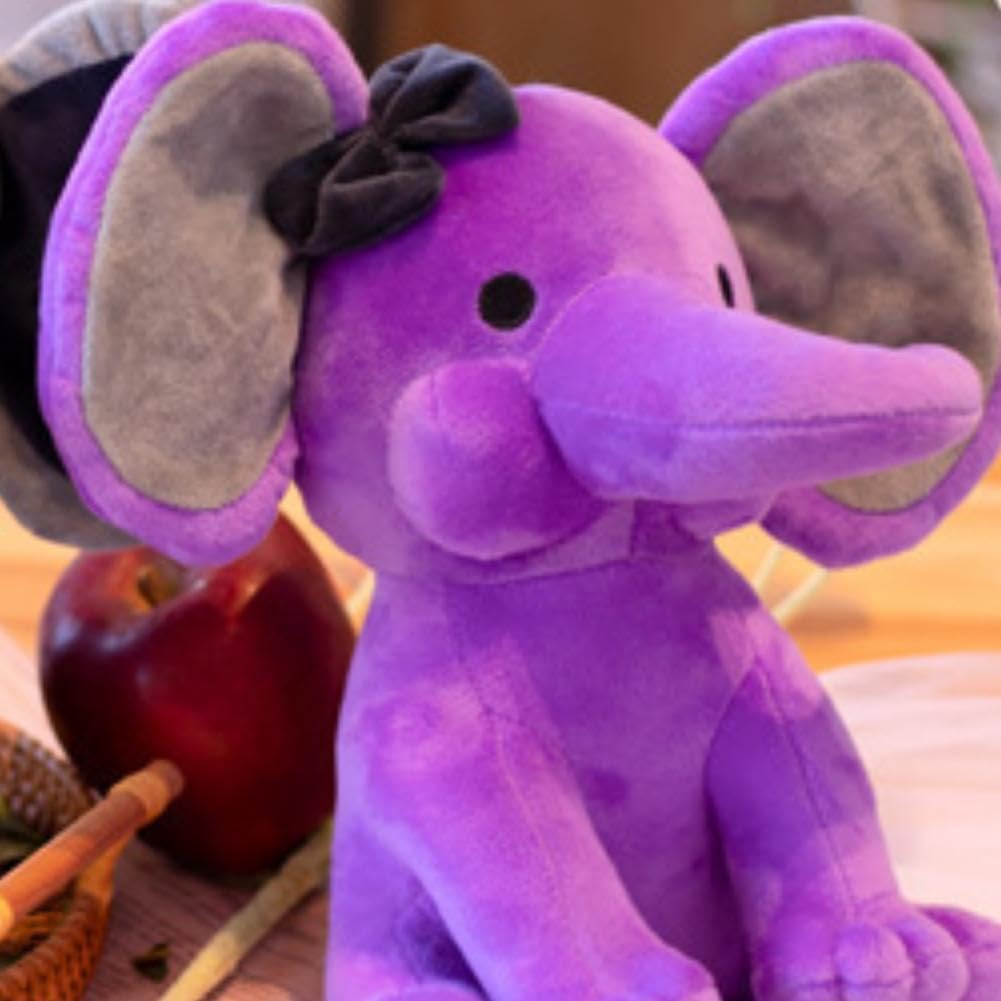 LAARNT Soft and Cuddly Purple Elephant Plush Stuffed Animal Toy,Adorable Elephant Plushie with Realistic Detailing Comfort Companion Toddlers - Image 4