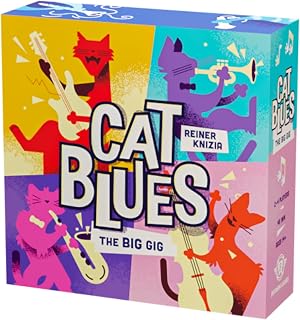 BITEWING GAMES Cat Blues Card Game - Bid for The Hottest Blues Bands - Win Auctions to Gain Cards and Form Quartets - Re-Imagined Reiner Knizia Classic Board Game - 2-4 Players Age 14+