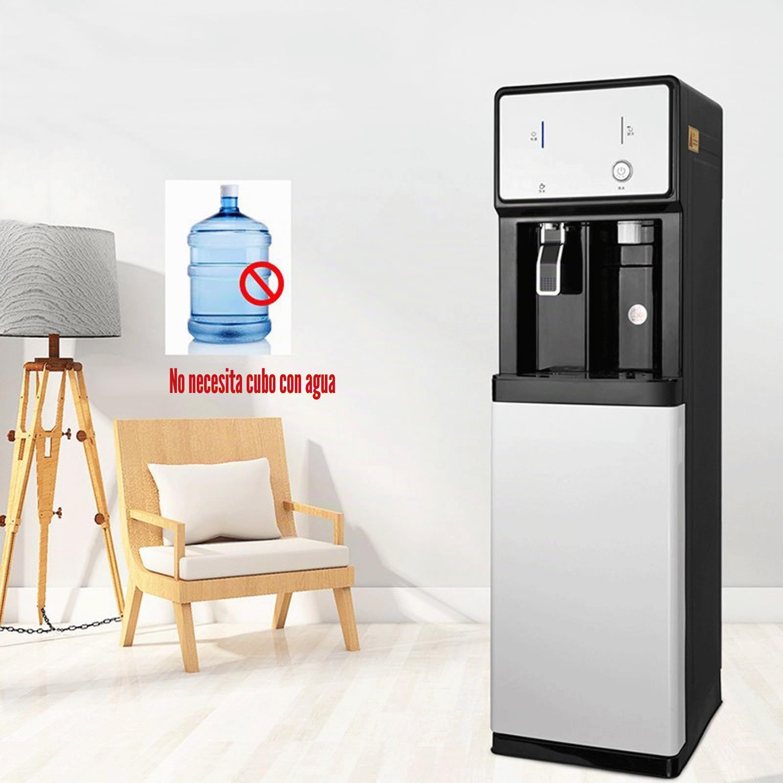 Unidad Independiente Alimentada Por La Red Dispensador De Agua,Enfriador de agua/Dispensador de agua conectado directamente a la fuente de agua,Agua fría y caliente,Adecuado para el hogar,la oficina,c