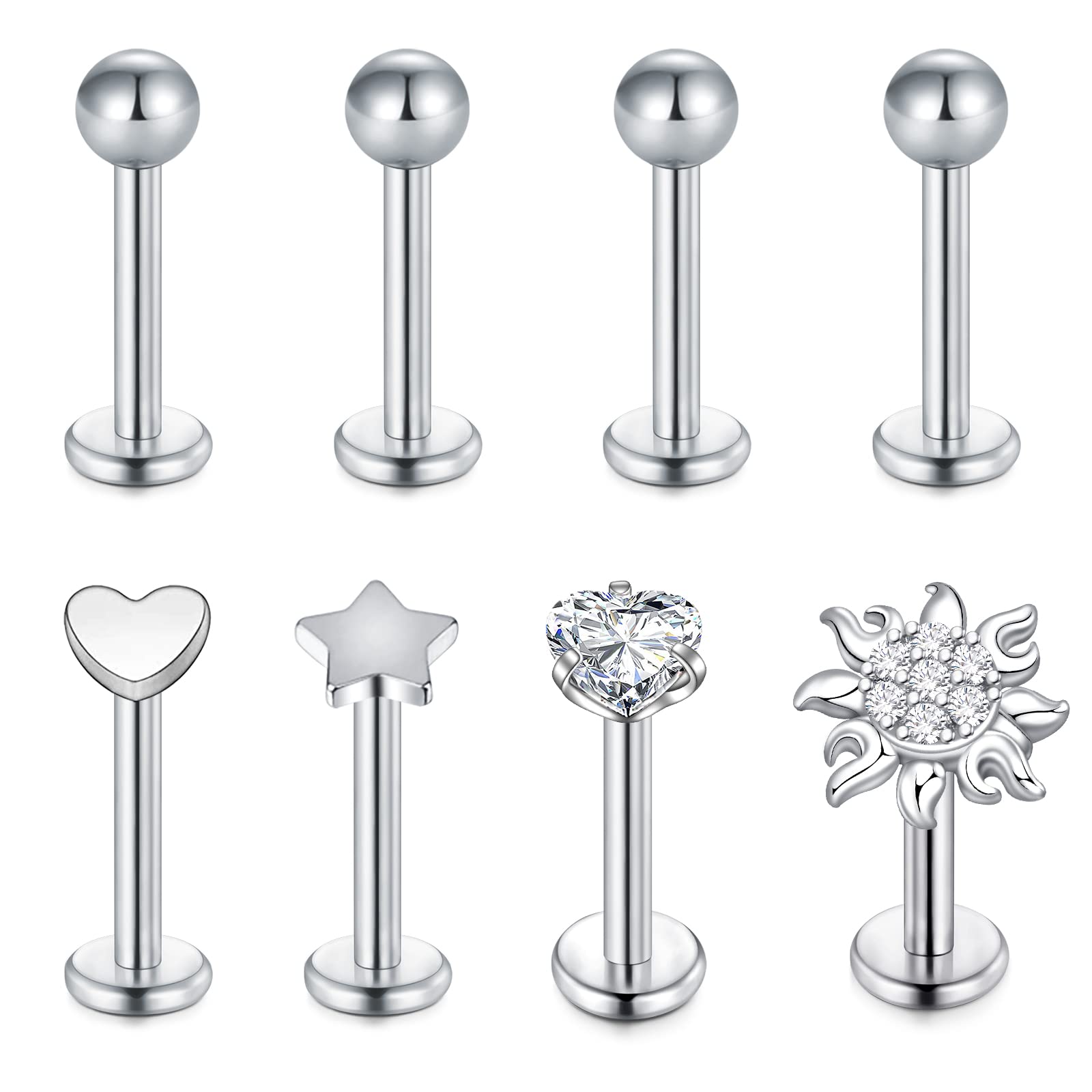 Mayhoop Piercing Tragus Helix Cartilago Oreja Acero Quirurgico 16G con ópalo Aros Herradura Piercing Joyería