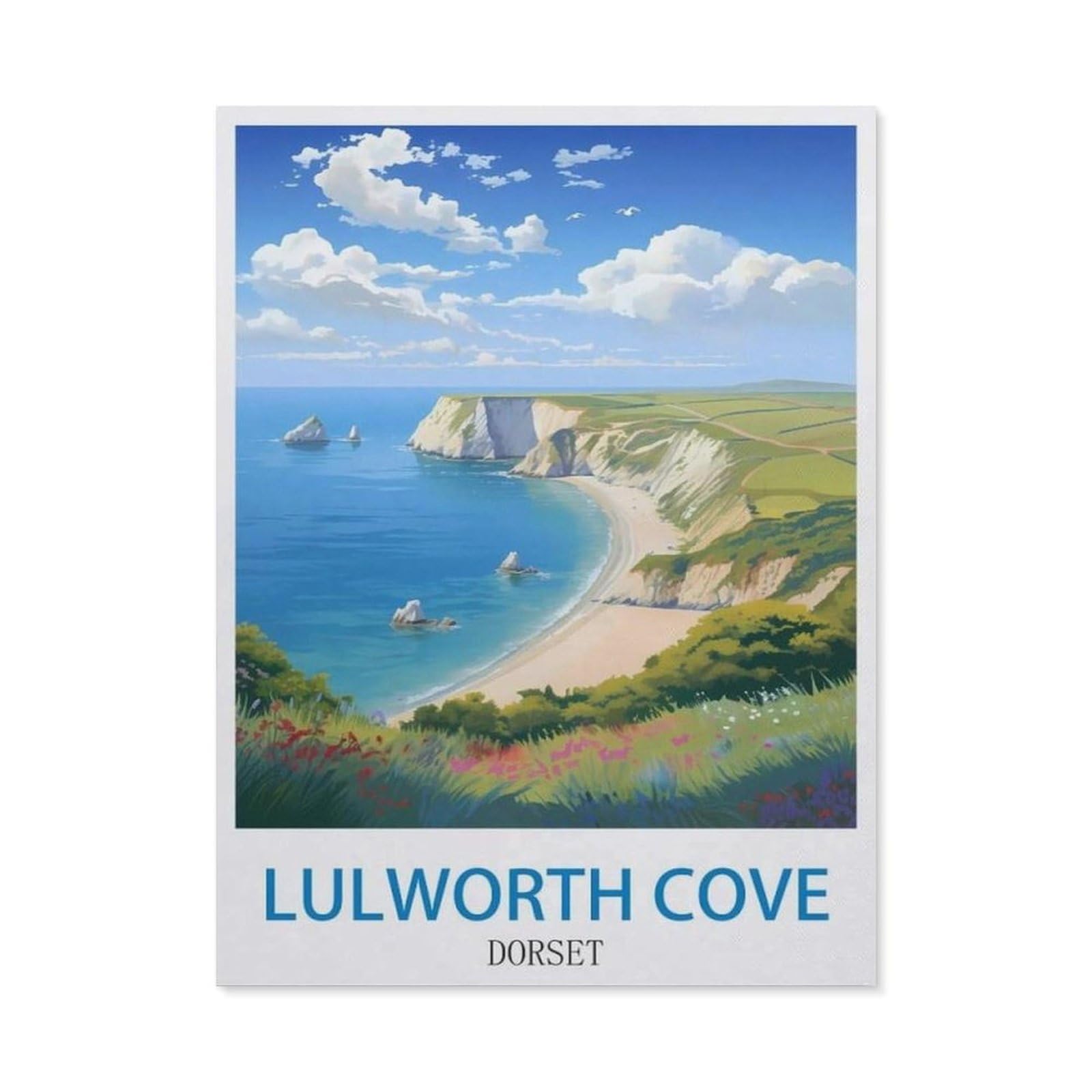 BEAYODKP DIY Diamond Painting，Lulworth Cove Dorset（30 x 40 cm）