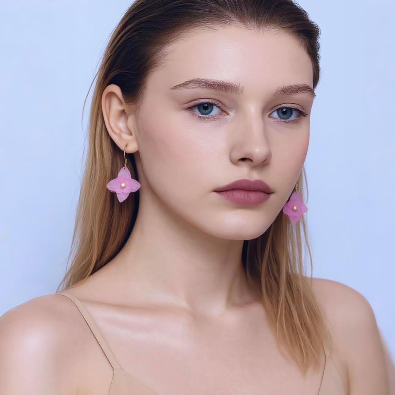 Handmade Real Flower Earrings for Women, Dainty Floral Dangle Earrings, Cute Aesthetic Jewelry，Unique Resin Botanical Jewelry Gift for teen Girls, Parties, & Birthday - Image 5