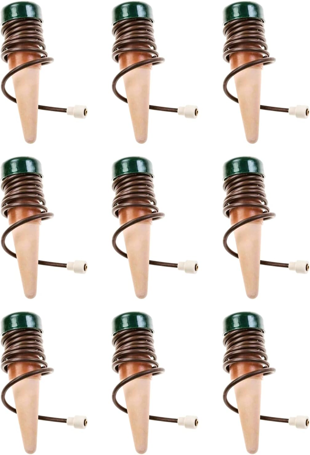 Classic Self-Watering Stakes - Prevents Overwatering and Underwatering for Healthy Growth While You are Away - Ideal for Indoor Plant Watering (9 Pack w/o Adapter)
