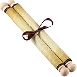 Makevivi 1 PCS Blank Scroll Paper with Wood Rods, for Naughty or Nice List, Writing, Wedding Vows, Invitation, Love Letter, Cosplay Prop, Renaissance, 7.1 x 30.5 inches