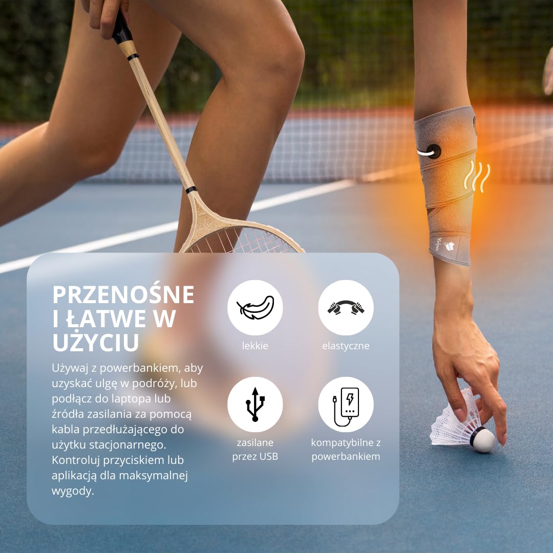 Vulpés RecoveryBrace PRO – inteligentny, ogrzewany elektrycznie bandaż | wsparcie ciepła dla nadgarstków, łokci, kolan, stawów skokowych, stawów skokowych | opracowany w Niemczech