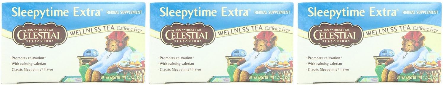 (3 PACK) - Celestial Seasonings - Sleepytime Extra Tea | 20 Bag | 3 PACK BUNDLE
