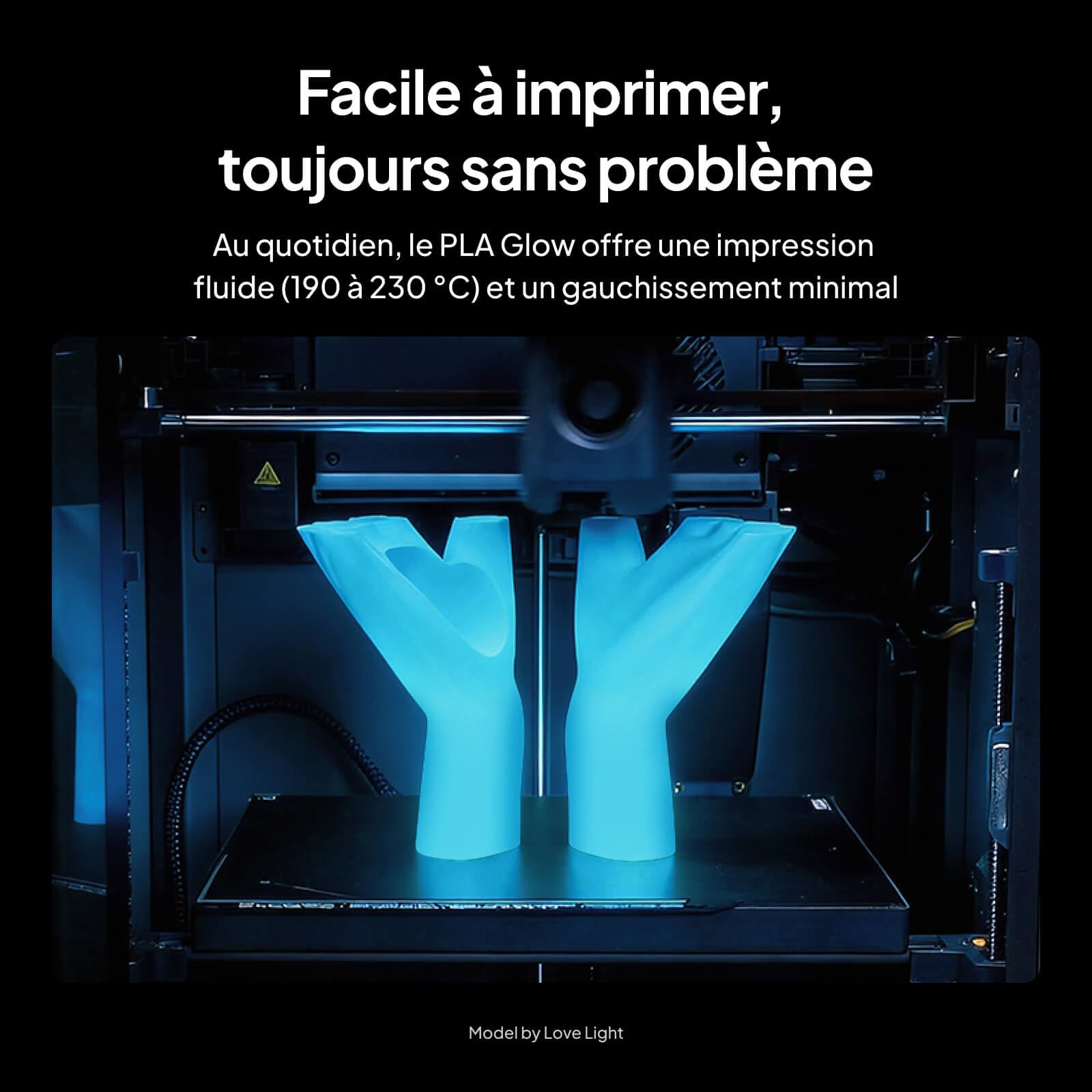 ELEGOO Filament PLA Glow Vert 1KG & PETG Translucide Bleu 1KG