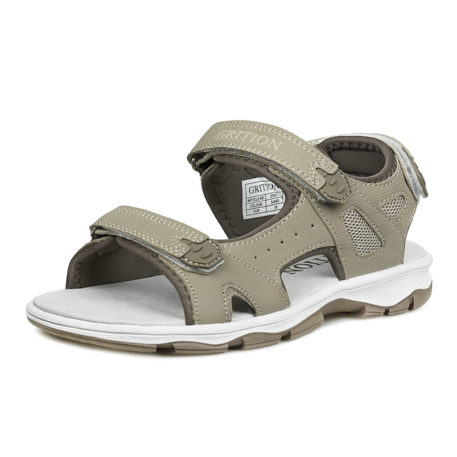 Sponsored Ad - GRITION Women's Summer Hiking Sandals, Soft Soles Flat Beach Sandal, Adjustable outdoor sports sandals, Com...