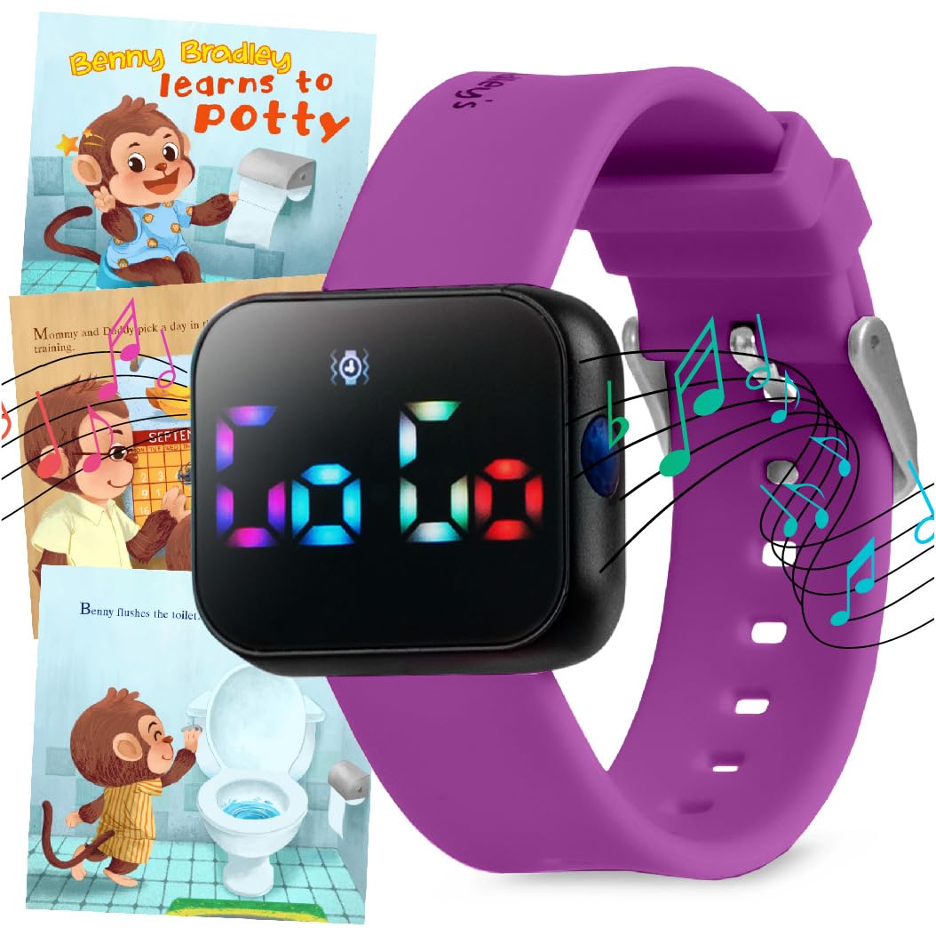 Kids Potty Training Watch V2 - A water resistant potty booster for boys and girls to train your little one with fun/musical and reminder