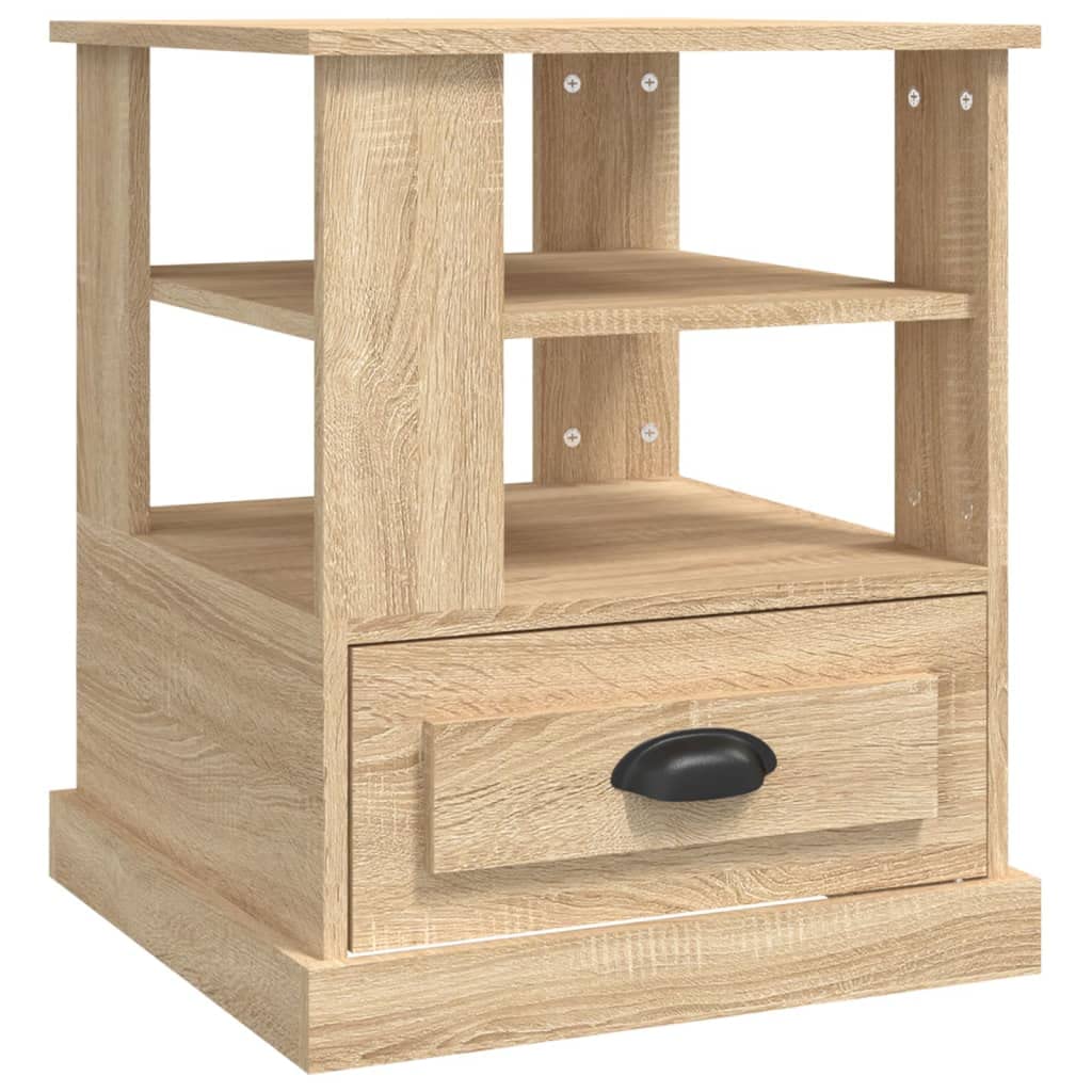 vidaXL Side Table, End Table, Sofa Couch Coffee Table with Drawer for Living Room Bedroom Hallway, Modern Style, Sonoma Oak Engineered Wood