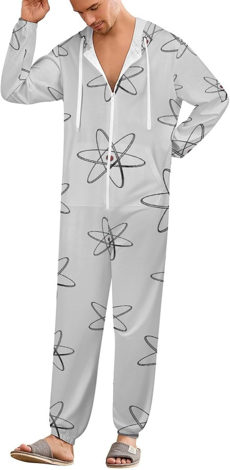 Physics Of Quantum Adult Pajamas Onesie with Hood Pocket Jumpsuits One Piece Sleepwear