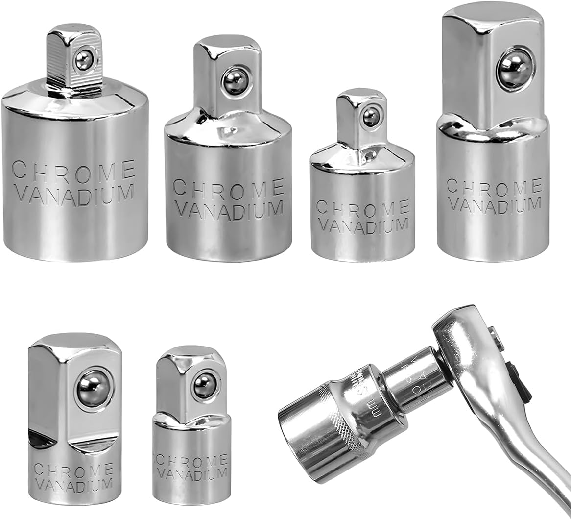 6 Pezzi Adattatori Per Chiave Cricchetto - Set Adattatori 1/2, 3/8, 1/4 Pollice Per Attrezzi Meccanici