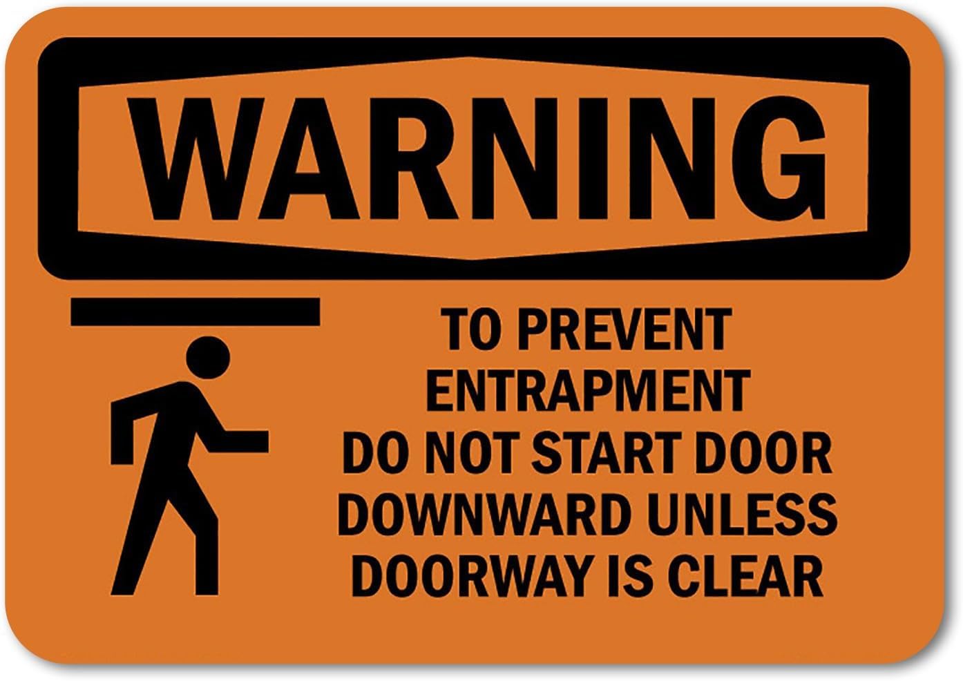 Signage To Prevent Entrapment Do Not Ansi Warning Sign Metal 12"X8" – Durable Tin Wall Decor For Home, Garage, Yard, Or Workplace Safety And Humor