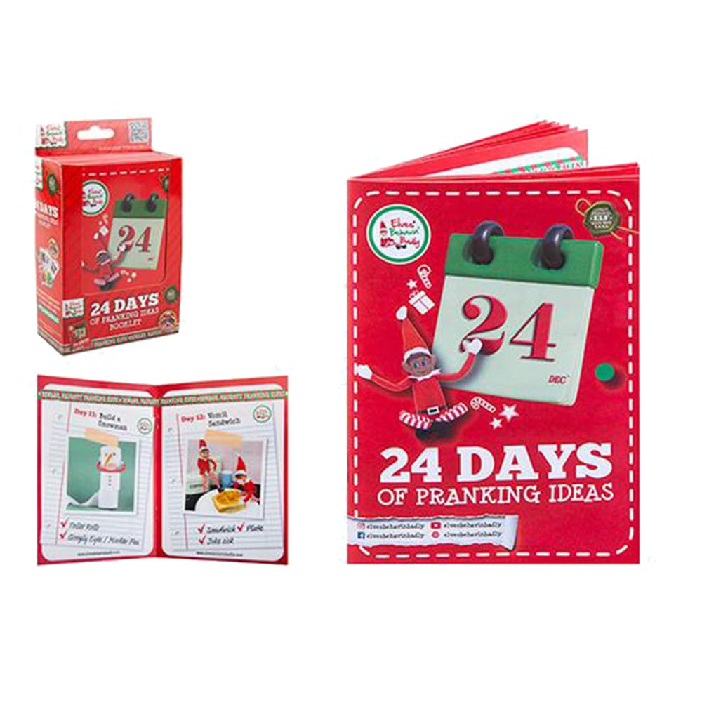 1Above Red 24 Days Of Pranking Ideas Naughty Elf Booklet Book Full Of Clues And Idea Accessories Props Christmas December Hunt