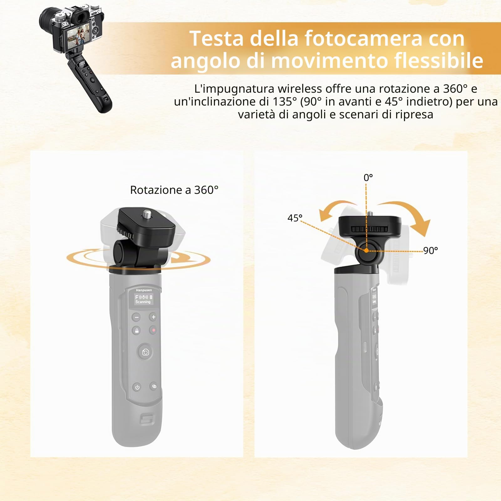 Mini treppiede con telecomando ricaricabile per Fujifilm X100 VI/X-M5/X-T30 II/X-E5/X-T5/X-T5/X half/X-H2S/X-S10/X-S20/X-T50/X-T4/X-T3