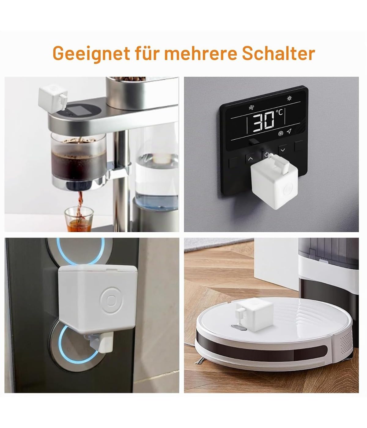 ZigBee Tastenschalter, mit Touch-Steuerung, AUF-AUF-AN, Sprach- und Fernbedienung, einstellbare Bewegung, Einfache Kopplung, weiß, 1 Stück