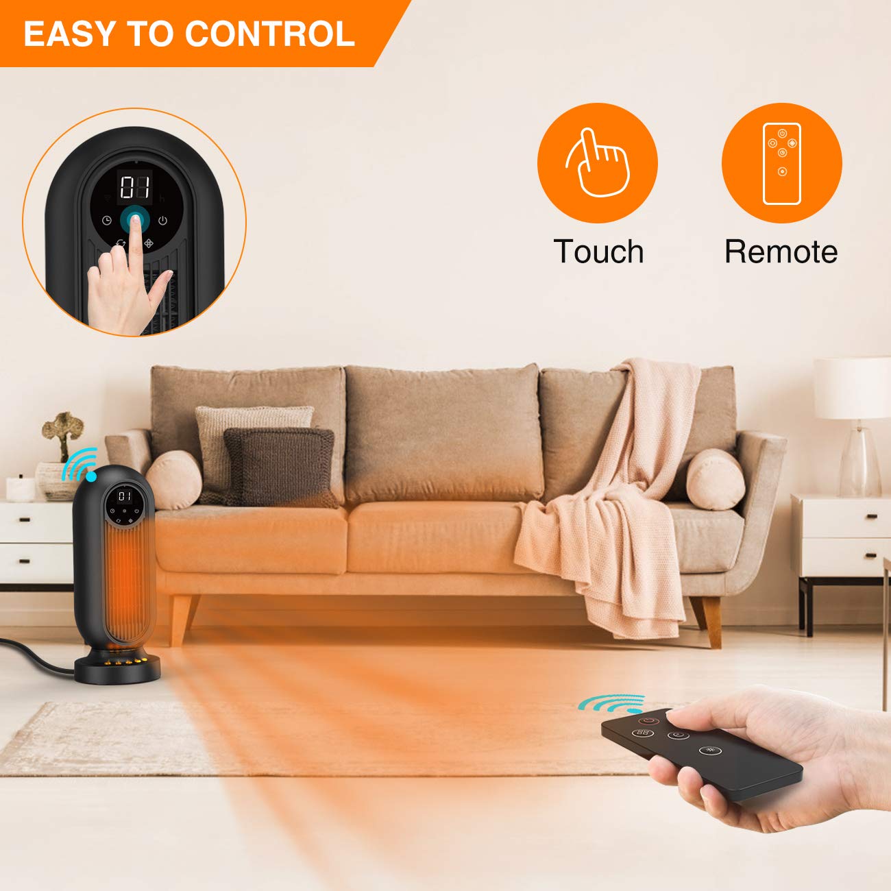 Amazon.com: Infray Space Heater, 1500W Oscillating Electric Tower Heater  with 3 Modes, Portable Fast Heating Ceramic Fan Heater with 12H Timer,  Remote Control u0026 LED Display for Home Indoor Use : Home