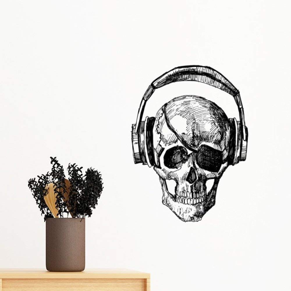 Sticker mural crâne pour décoration chambre ado et studio biker