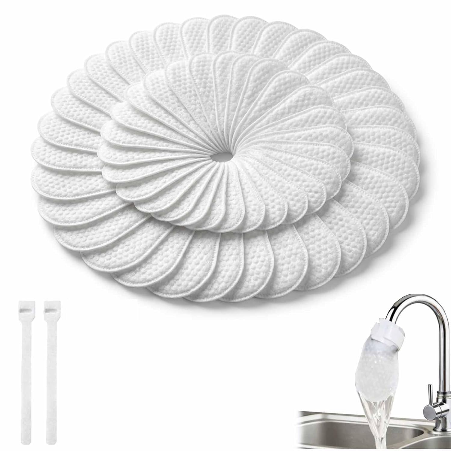 Water Filter Tap Cover, Faucet Filter Cotton Bag | Keep Your Water Clean Every Day, Multi-Purpose Faucet Filter Bag Pack of 20 with 2 Cable Ties-image-5