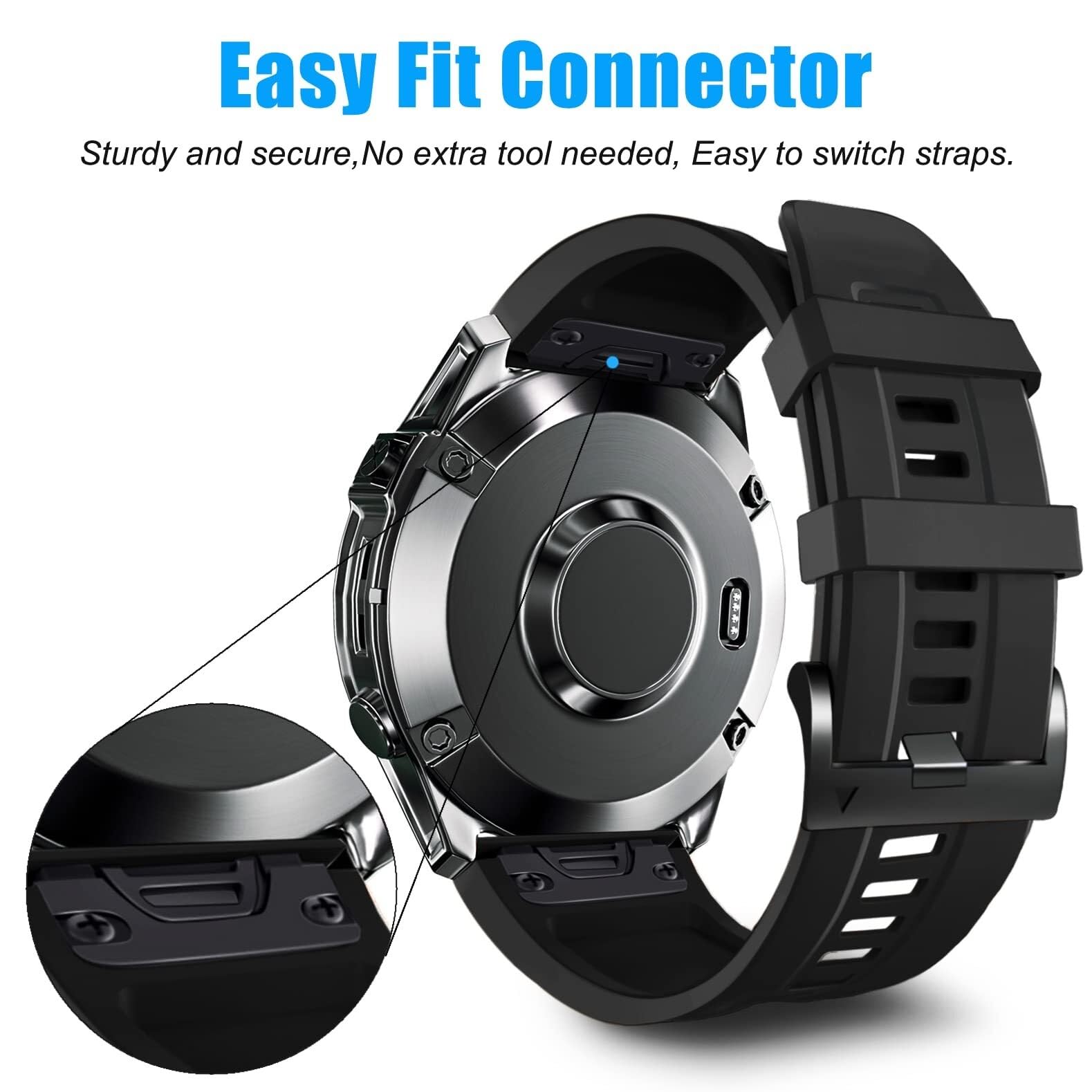 HQHYGM Pasek do zegarka 26 mm, do paska 7X 51 mm 6X 5X Plus Silikonowa opaska na rękę Pro Mk2i MK3i Smartwatch