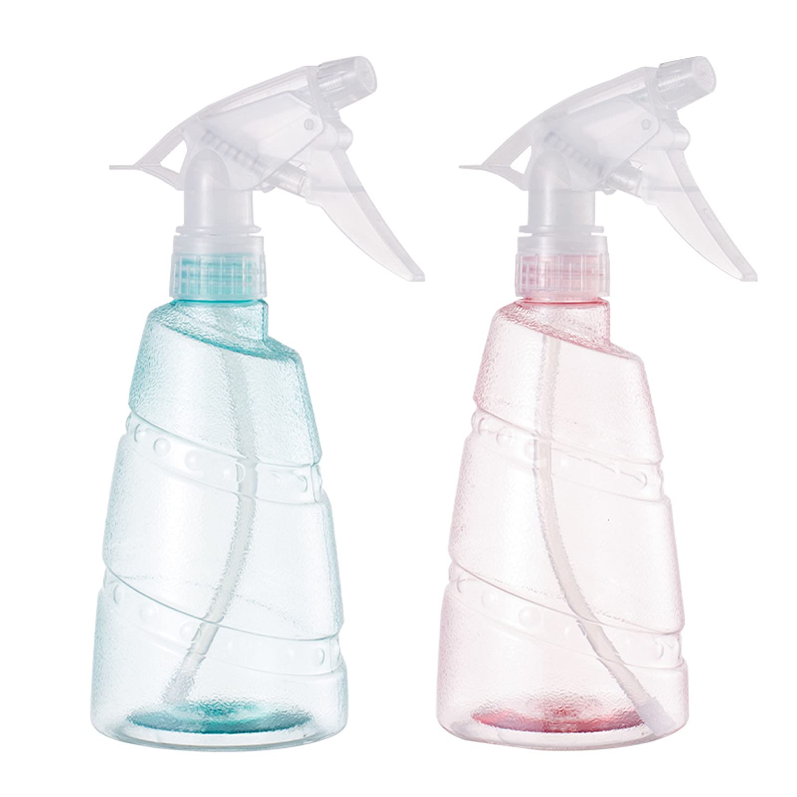 Plastic Spray Bottles 2 Pack 500ml/17oz Empty Spray Bottles for Cleaning,Hair, Solutions, Plants, Pets(Green & Orange)