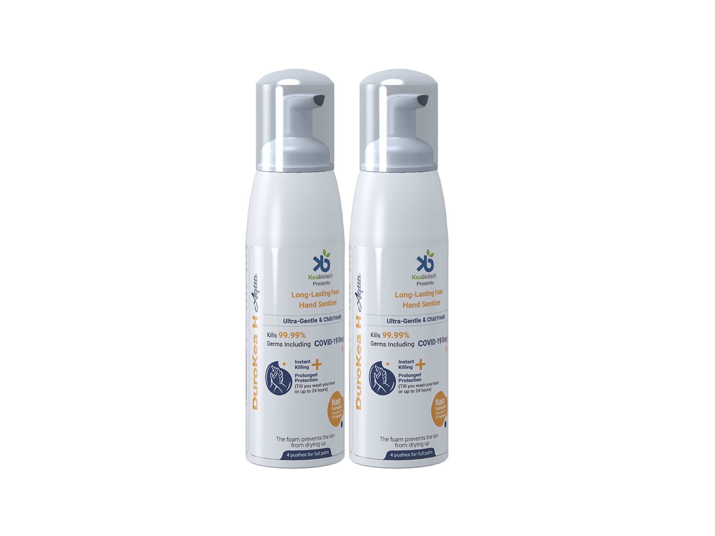 Durokea H Aqua, Alcohol-Free 24 Hour Protection Hand Sanitizer, 99.99% Germs Kills |Foam Based Patented Nanotechnology | Instant Germ Free and Prolong Protection (Pack of 2, 100 ml (Pack of 2)) (B0C1S71VC6) Amazon Price History, Amazon Price Tracker