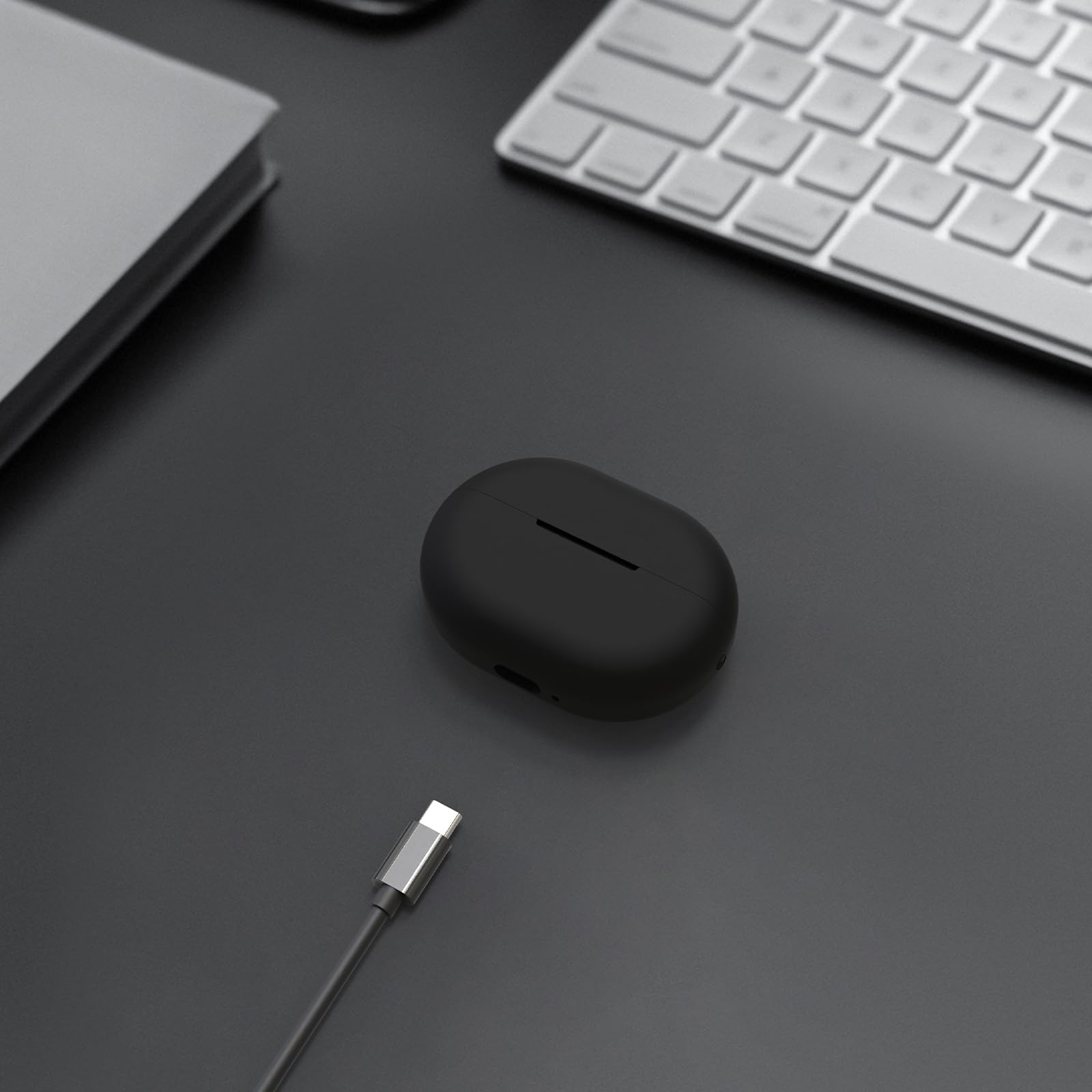 Custodia In Silicone Per Huawei Freebuds 7i - Morbida, Antigraffio, Con Moschettone E Supporto Ricarica Wireless