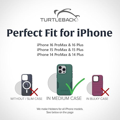 Miniatura 9 de Turtleback Funda para cinturón diseñada para iPhone 14 Pro Max, 14 Plus, 12 y 13 Pro Max, compatible con OB Defender o fundas voluminosas, funda