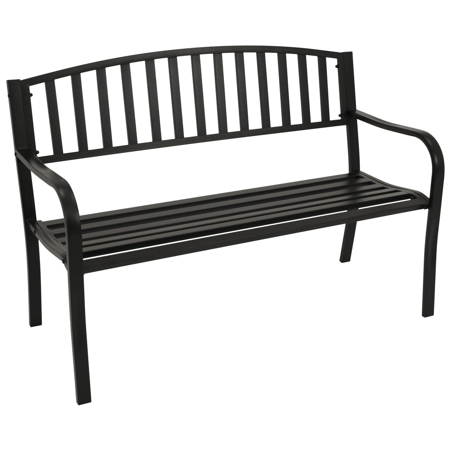 DEGAMO Gartenbank Parkbank Newport 2-sitzer aus Metall schwarz beschichtet, Outdoor