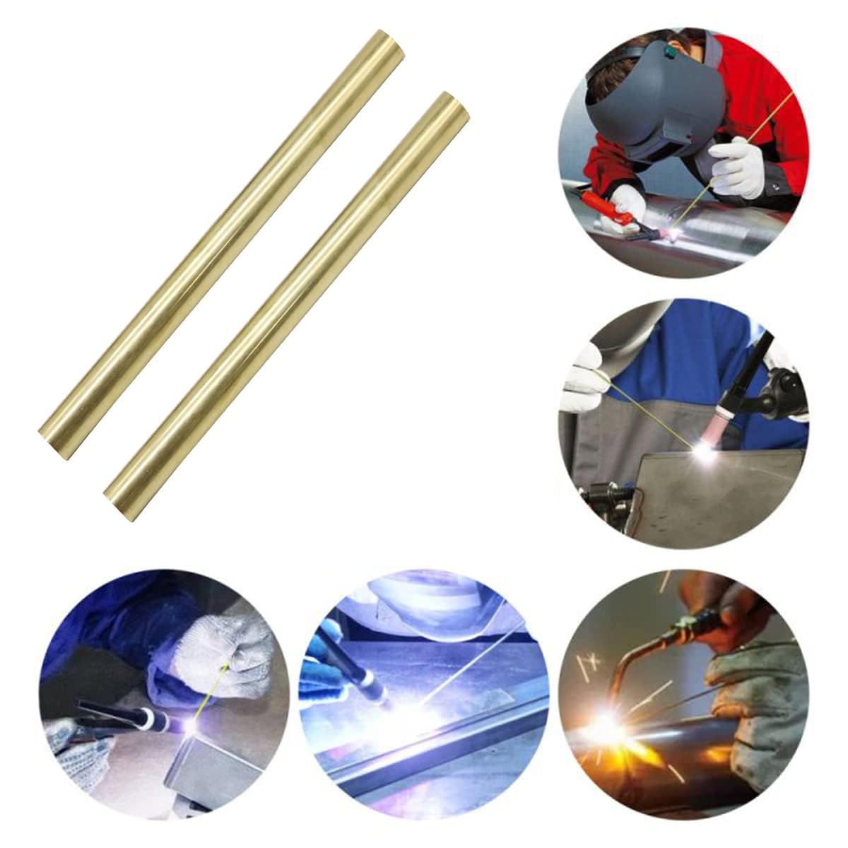 8PCS 5/16 inch Solid Round Brass Rod Lathe Bar Stock Kit for DIY Craft Tool, 8mm / 5/16 inch in Diameter 4 inch in Length