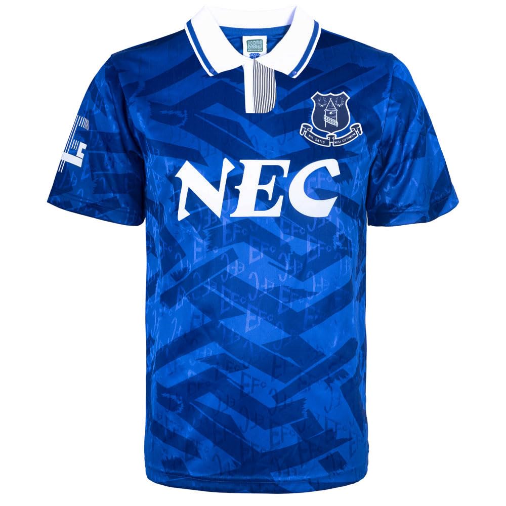 Score Draw Men's Blue Everton 1992 Retro Football Shirt Medium Polyester