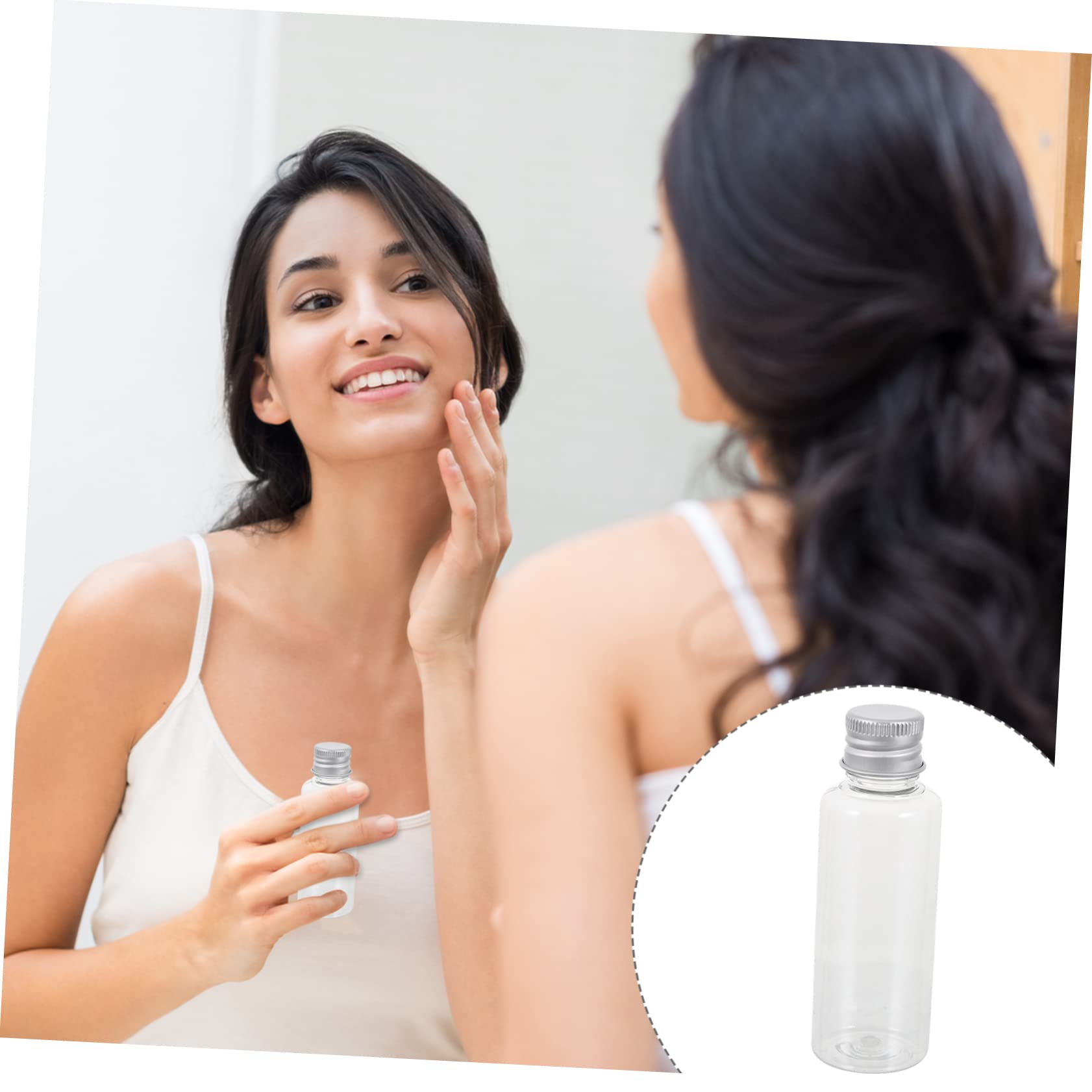 2 oz Plastic Bottles, Natural HDPE Cosmo Rounds w/Natural Disc Top Caps