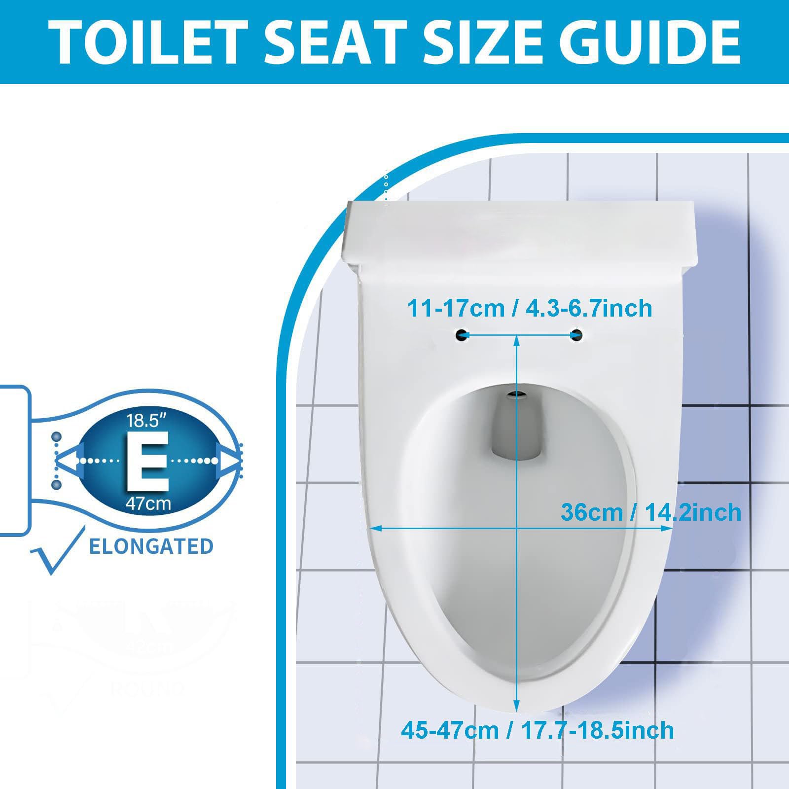 Asiento de Inodoro con Sistema de Empuje y tracción, desmontaje Sencillo y rápido, Forma de V, fácil de Limpiar e Instalar.
