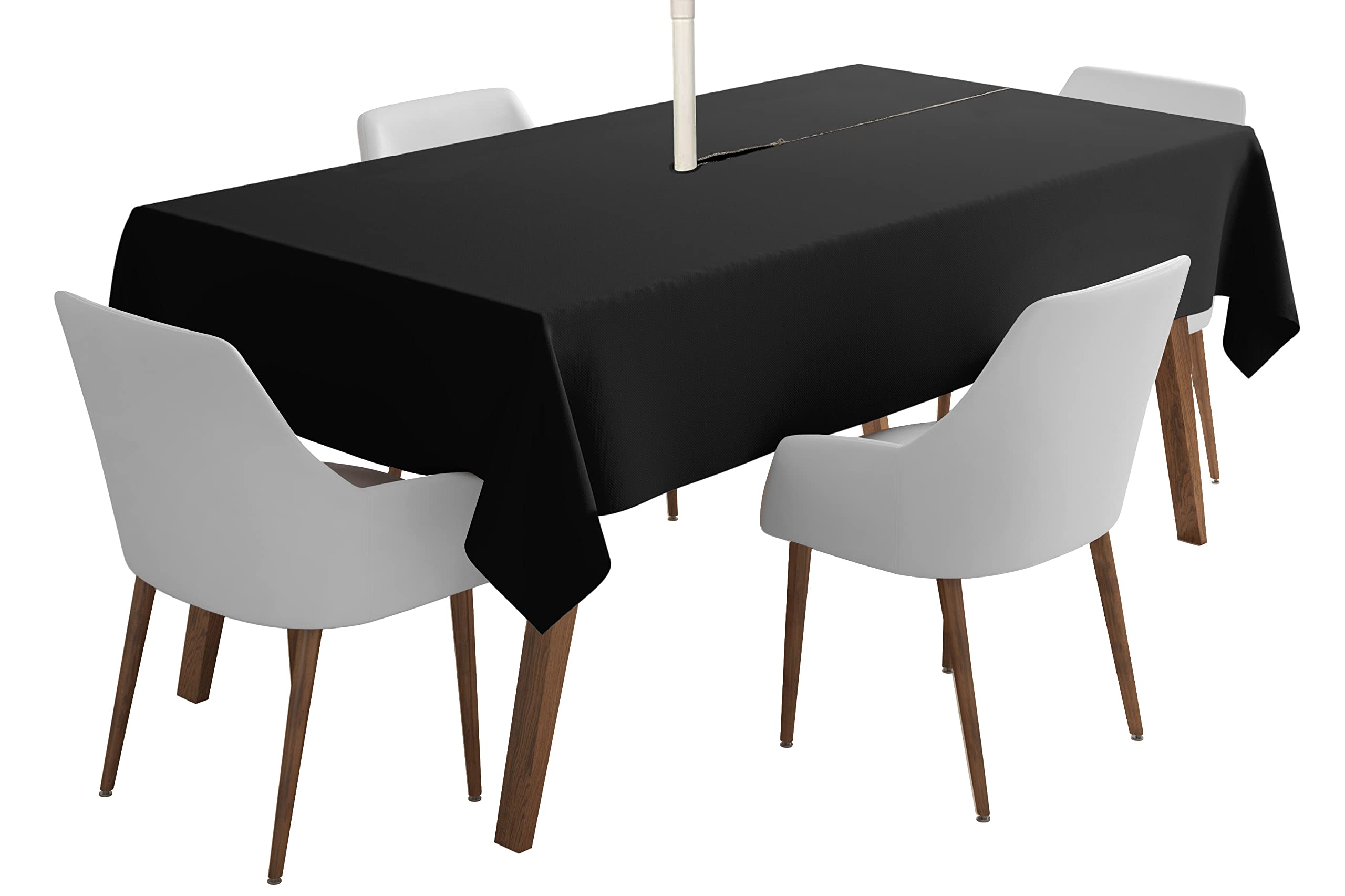 Vargottam Indoor/Outdoor Tablecloth 58" x 58" Inch Square Tablecloth with Umbrella Hole & Zipper