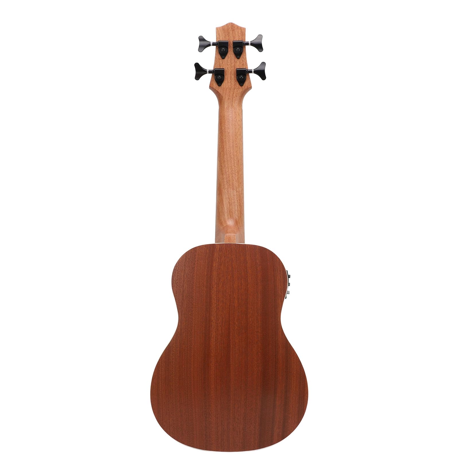 Basso Acustico Ukulele a 4 Corde in Legno a 16 Tasti con Sintonizzatore Pressofuso Nero Ed Equalizzatore per Concerti Musicali