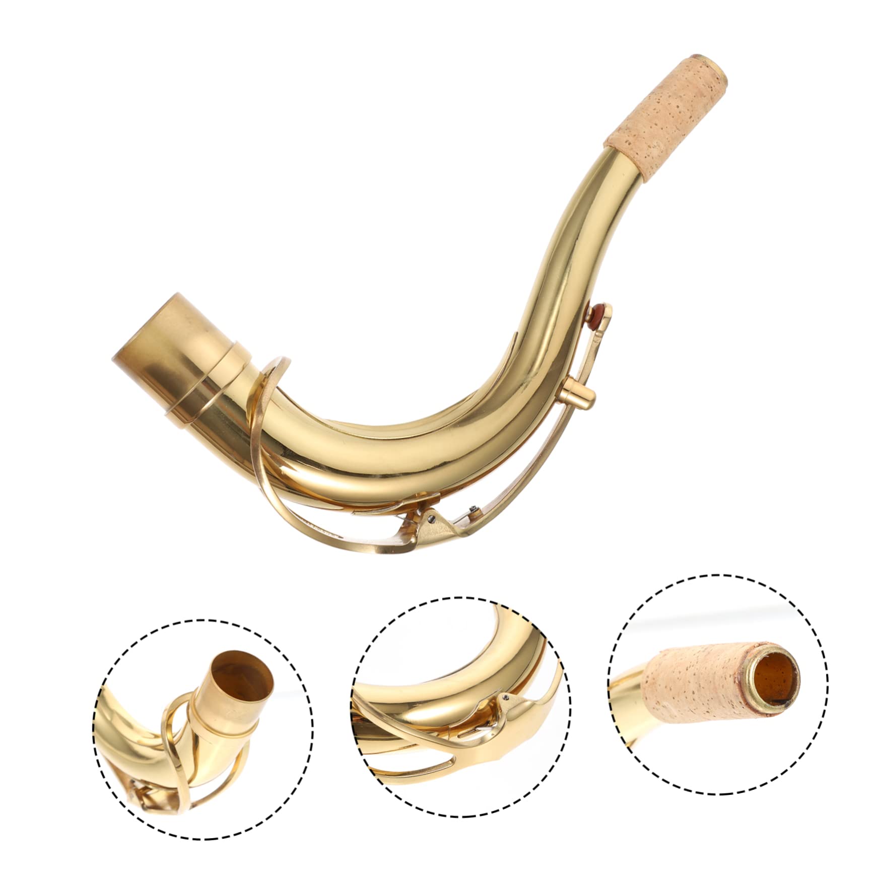 Saxophone Curvo di Ricambio in Ottone Dorato, 1 Pezzo | Parte per Strumenti Musicali, Uso su Sax Contralto in Si Bemolle, Profilo Professionale